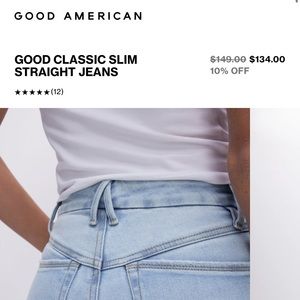 Good American good waist high waist skinny straight light blue jeans
